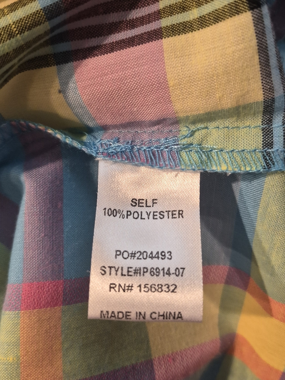 BiBi Pastel Plaid Smocked Ruffle Sleeve Top - Yellow, Blue & Pink - Picture 5 of 5